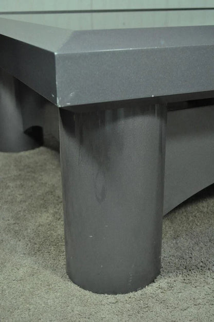 Industrial Modern Large Custom Aluminum Gun Metal 40" Square Coffee Table