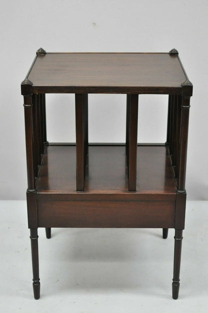 Vintage Sheraton Federal Mahogany Magazine Rack Book Stand Side End Table