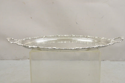 Antique Barker Ellis Victorian Grapevine Repousse Pierced Gallery Serving Tray