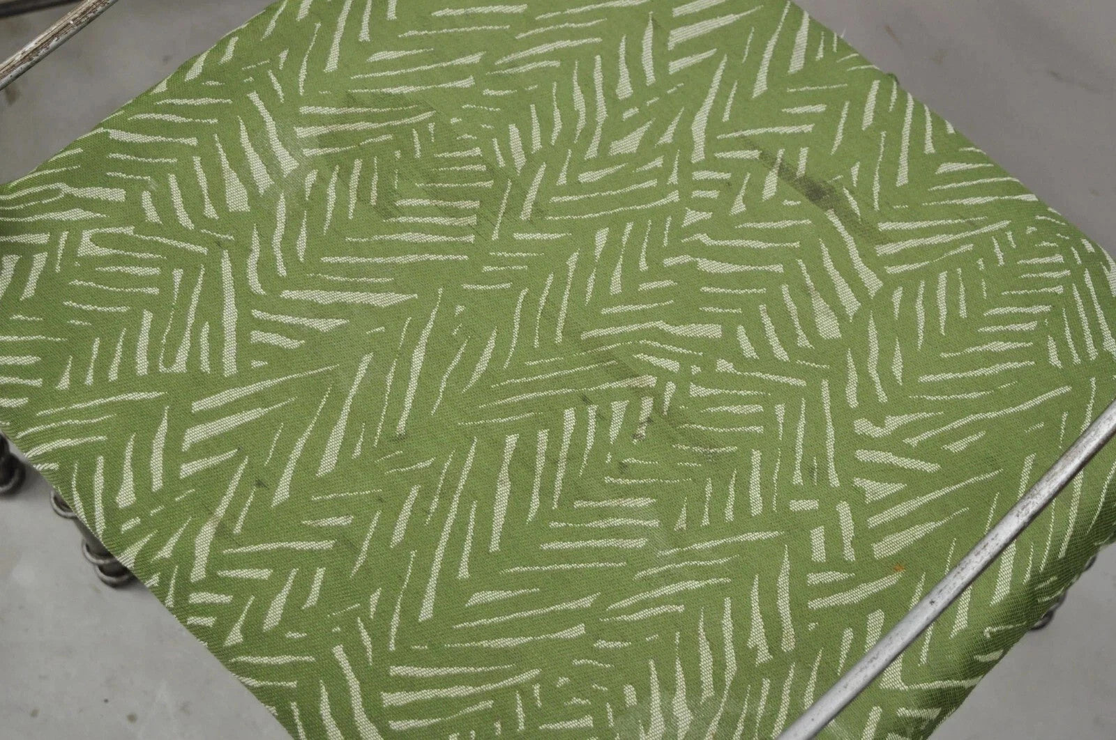 Pier 1 Medici Pewter Wrought Iron Neoclassical Style Dining Side Chairs - a Pair