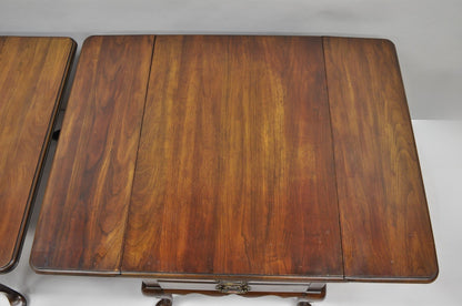 Vintage Pennsylvania House Cherry Wood Drop Leaf Pembroke End Tables - a Pair