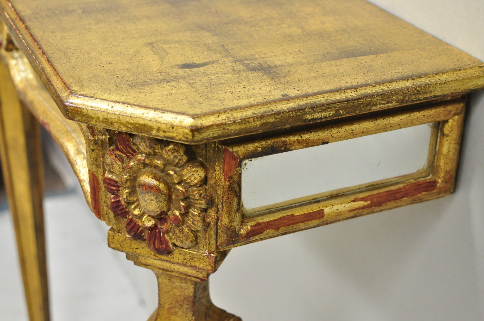 Vintage Italian Venetian Hollywood Regency Gold Gilt Small Wall Console Table