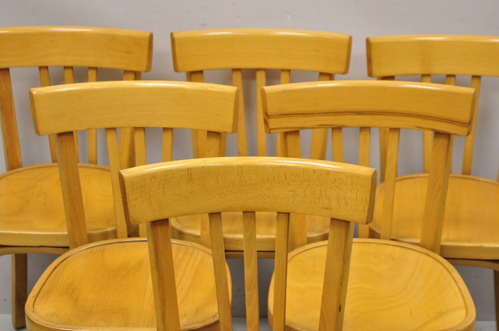 Vintage Baumann 83 Parisian Bistro Bentwood Dining Chairs - Set of 6