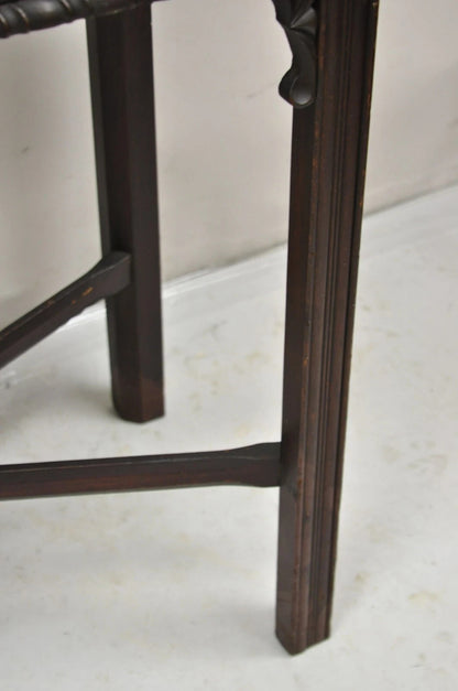 Antique Georgian Chippendale Mahogany Convertible Flip Top Console Game Table