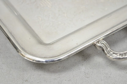Vintage Leonard Silver Plated Small Twin Handle Serving Platter Bar Tray