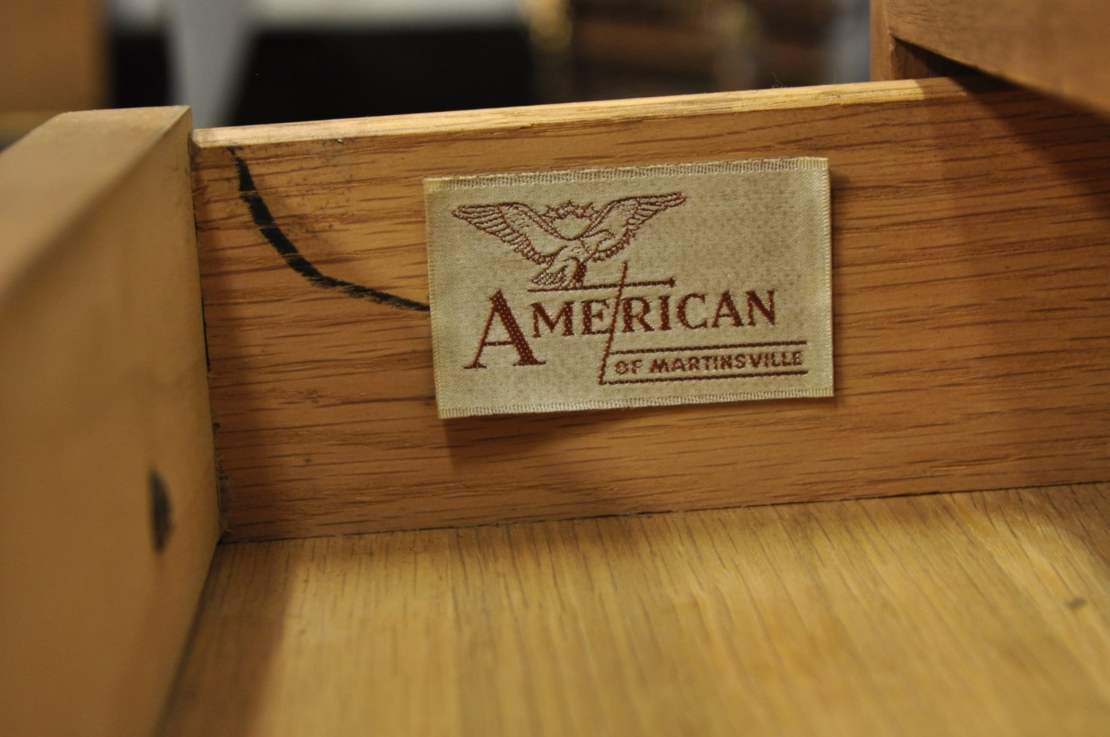 American of Martinsville Blonde Mahogany Mid Century Modern Step Up End Table