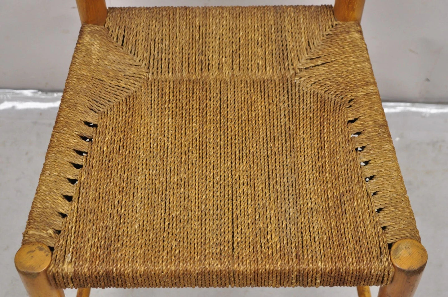 Vintage Gefa Gemla Mid Century Danish Modern Ladderback Rush Seat Side Chair