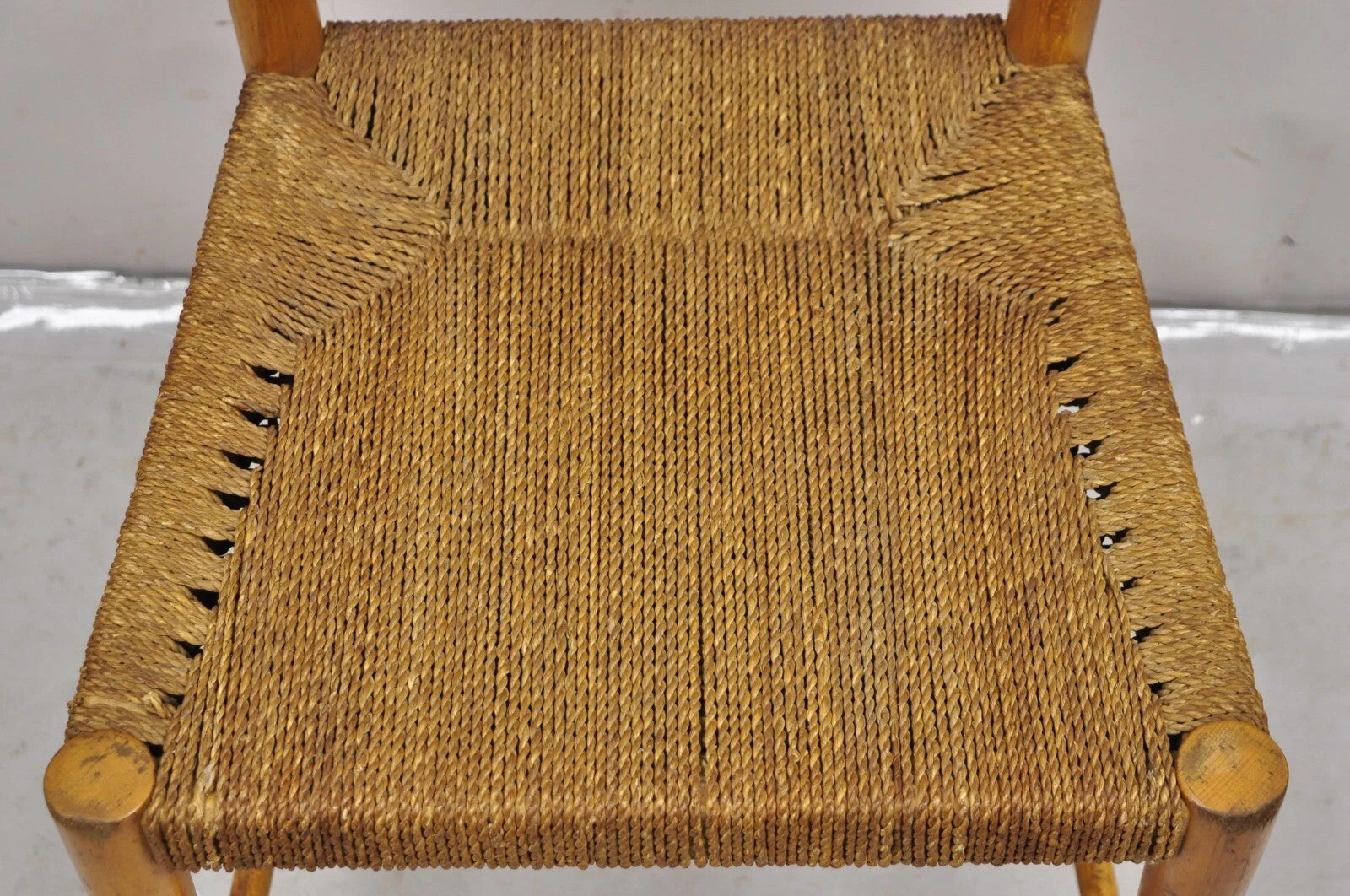 Vintage Gefa Gemla Mid Century Danish Modern Ladderback Rush Seat Side Chair