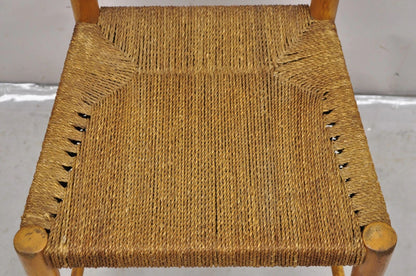 Vintage Gefa Gemla Mid Century Danish Modern Ladderback Rush Seat Side Chair