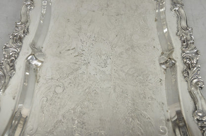 Vintage Sheffield Baroque Silver Plated Long Narrow Serving Platter Bar Tray