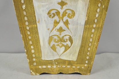 Vintage Italian Florentine Hollywood Regency Gilt Giltwood Wastebasket Trash Can