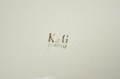 Antique French Victorian Child's Wrought Iron Wash Stand w/ K&G Luneville Basin