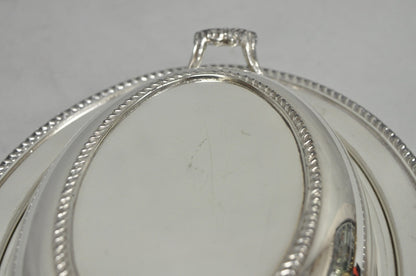 Vintage Modern Silver Mfg Co Silver Plated Twin Handle Vegetable Serving Dish