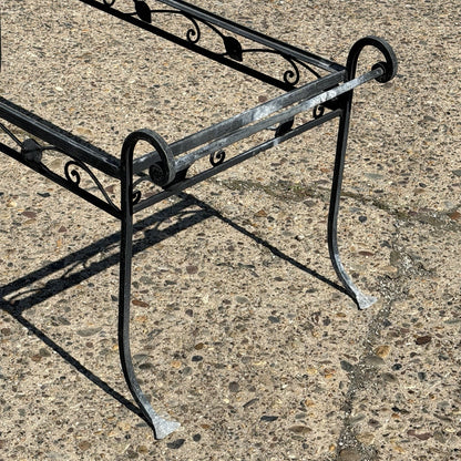 Vintage Salterini Art Nouveau Wrought Iron Garden Patio Rectangular Coffee Table