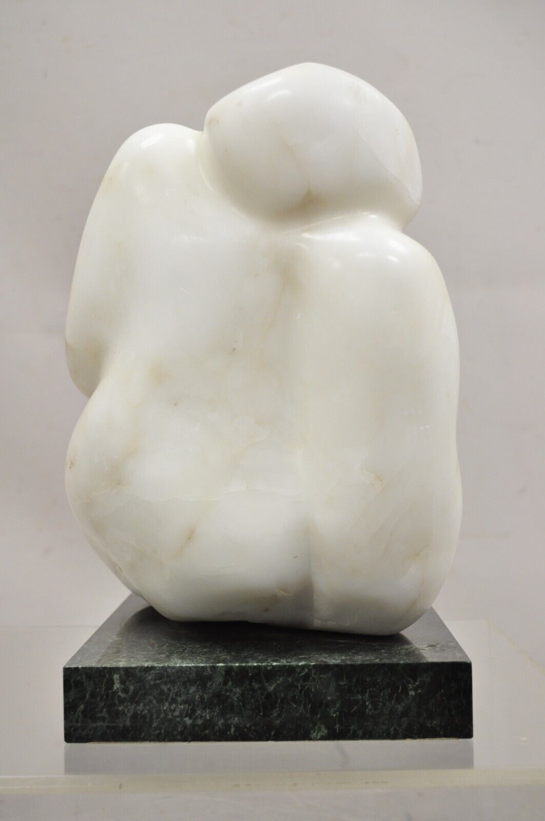 Sheryl C. Benjamin Marble Nude Figure Abstract Sculpture On Marble Base