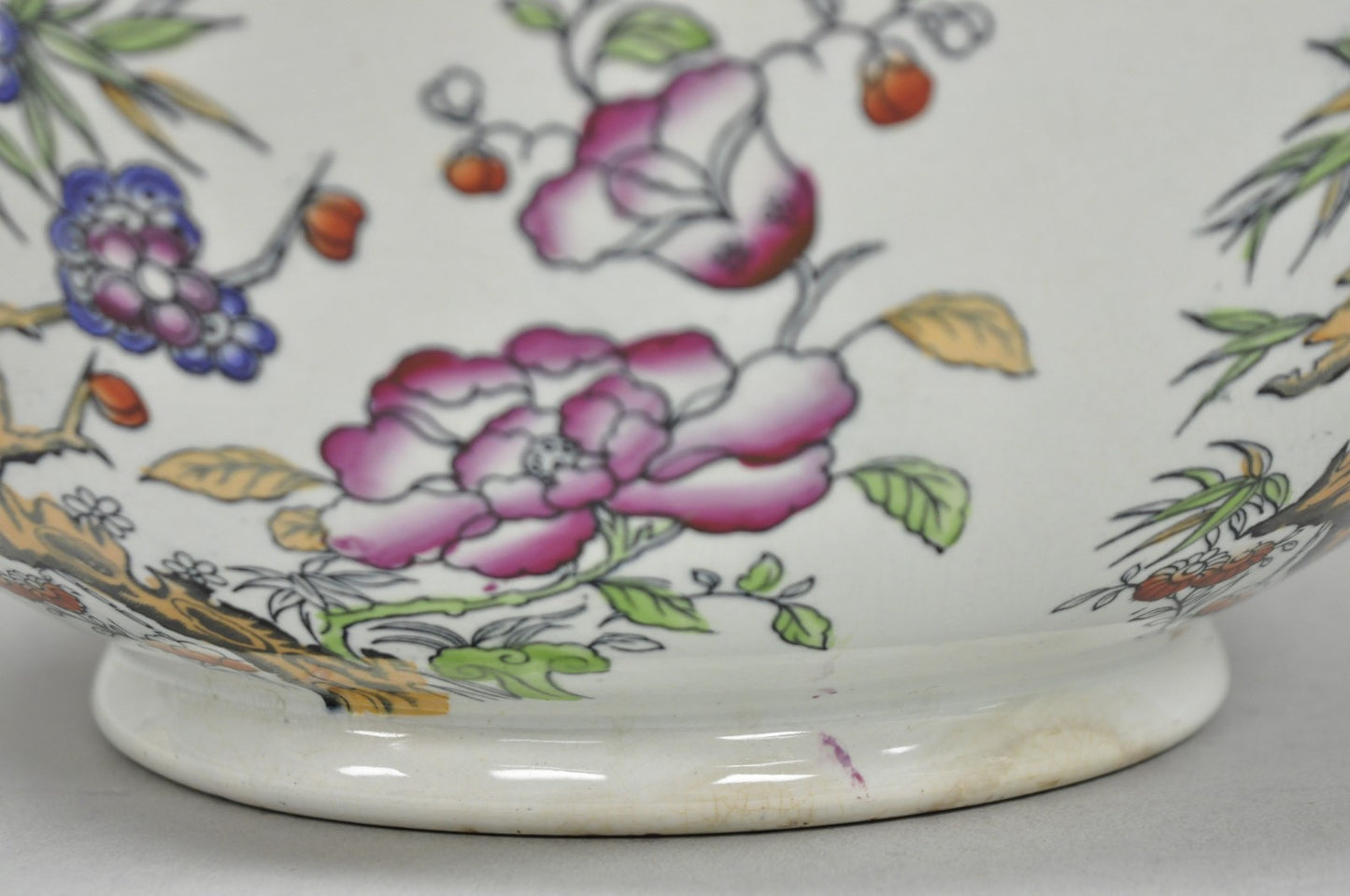 Antique Edge Malkin & Co Indian Tree English Transferware Porcelain Serving Bowl
