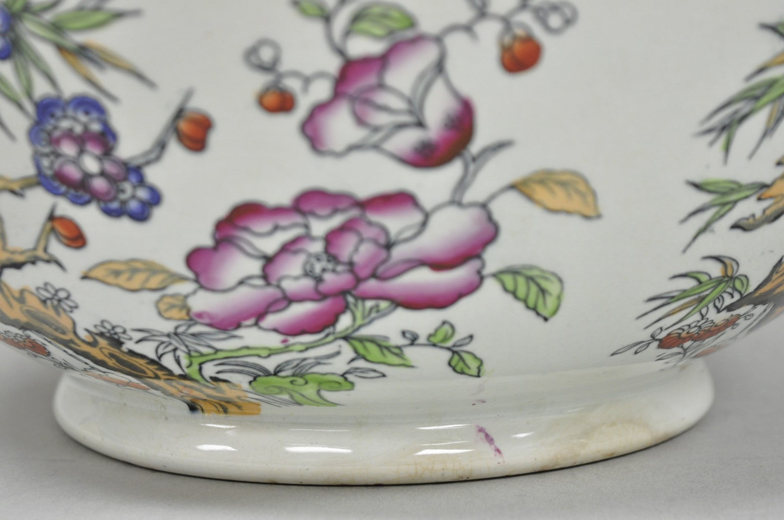 Antique Edge Malkin & Co Indian Tree English Transferware Porcelain Serving Bowl