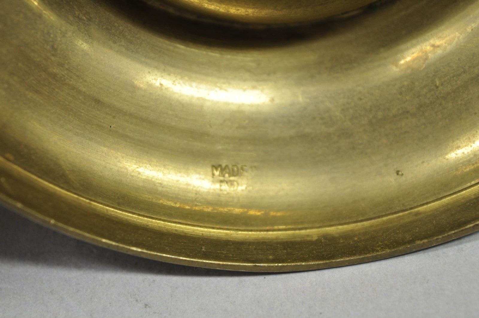 Vintage Anglo Indian Solid Brass Elephant Claw Engraved Dinner Bell on Stand