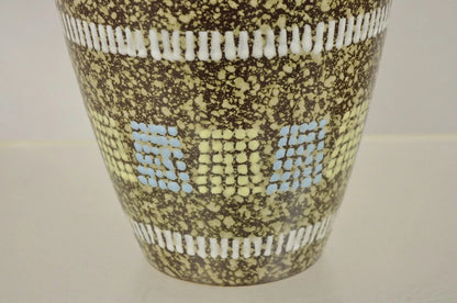 Vintage German Mid Century Modern Brown Blue Yellow Vase attr. Carstens Keramik