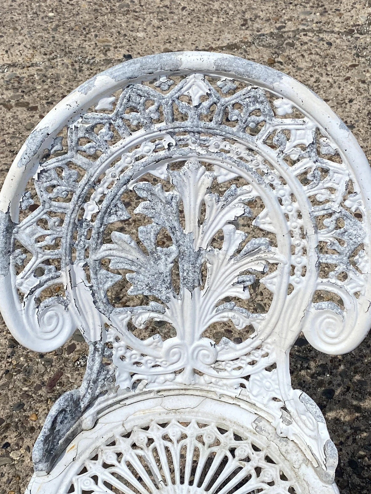 Cast Aluminum Antique Victorian Style Outdoor Garden Bistro Side Chairs - Pair