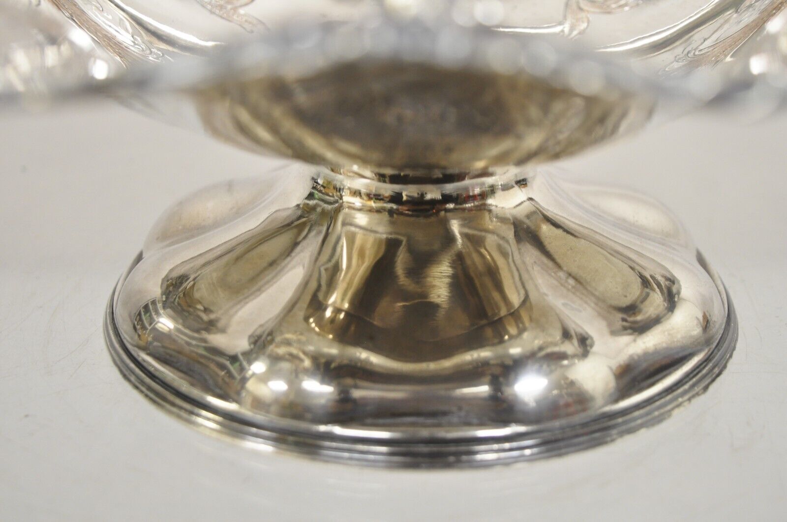 James Dixon & Sons Silver Plated Grapevine Repousse Scalloped Basket Bowl