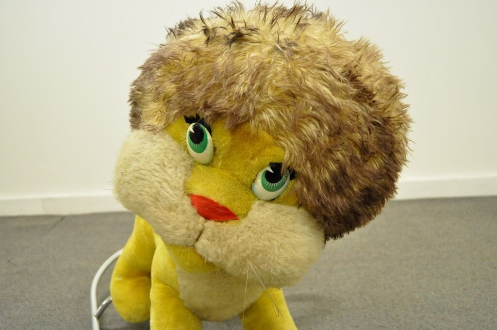 Vintage Italian Trupa Trudi Plush Stuffed Lion Rocking Childs Rocker Hobby Horse