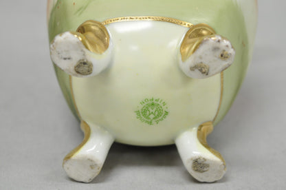 Antique Nippon Moriage Hand Painted Porcelain Purple Iris & Gold Gilt Vase Pair