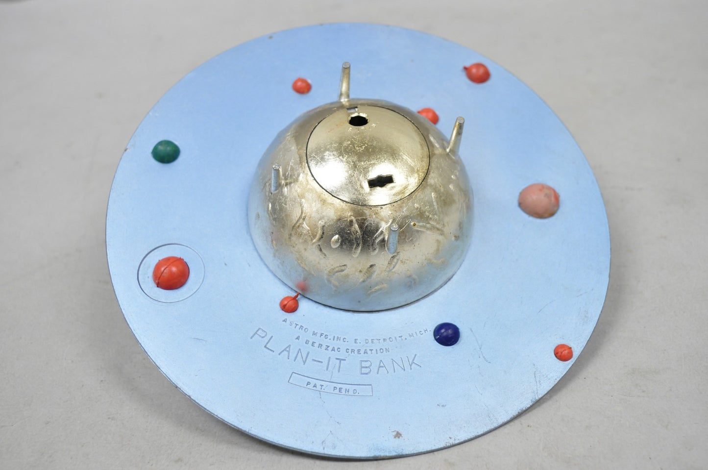 Vintage Mid Century Modern Planet Coin Bank “Plan-IT Bank” Solar System Planet