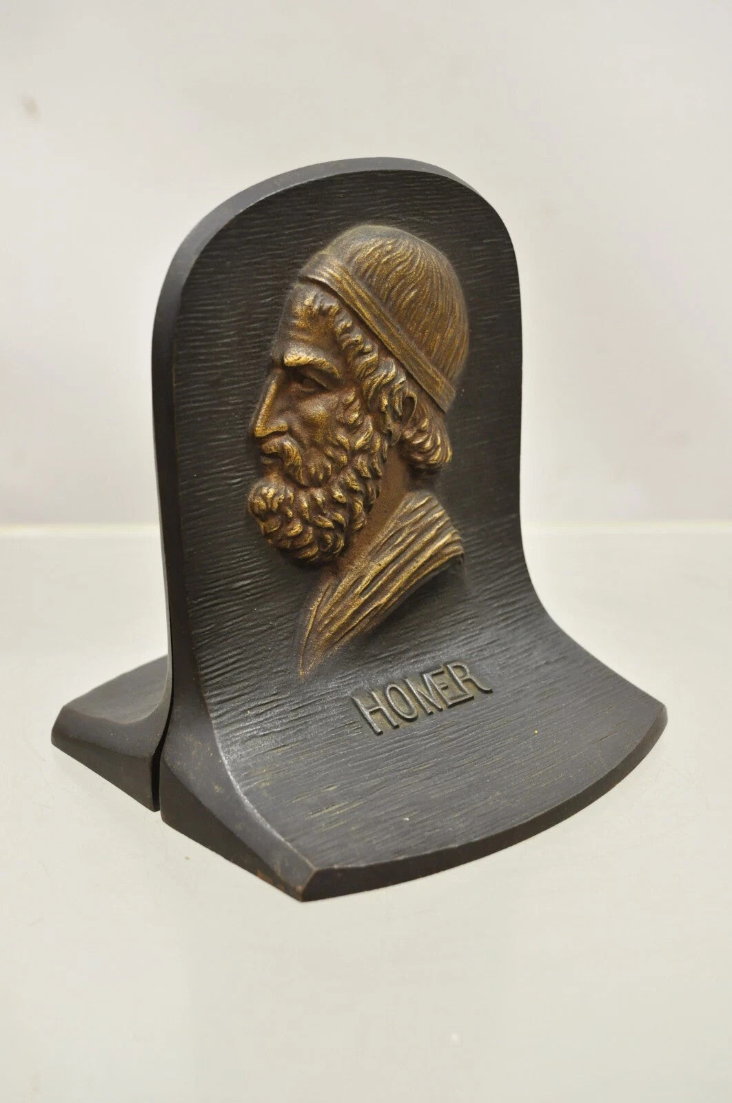 Vintage Bradley & Hubbard Cast Iron Dante and Homer Bookends - a Pair