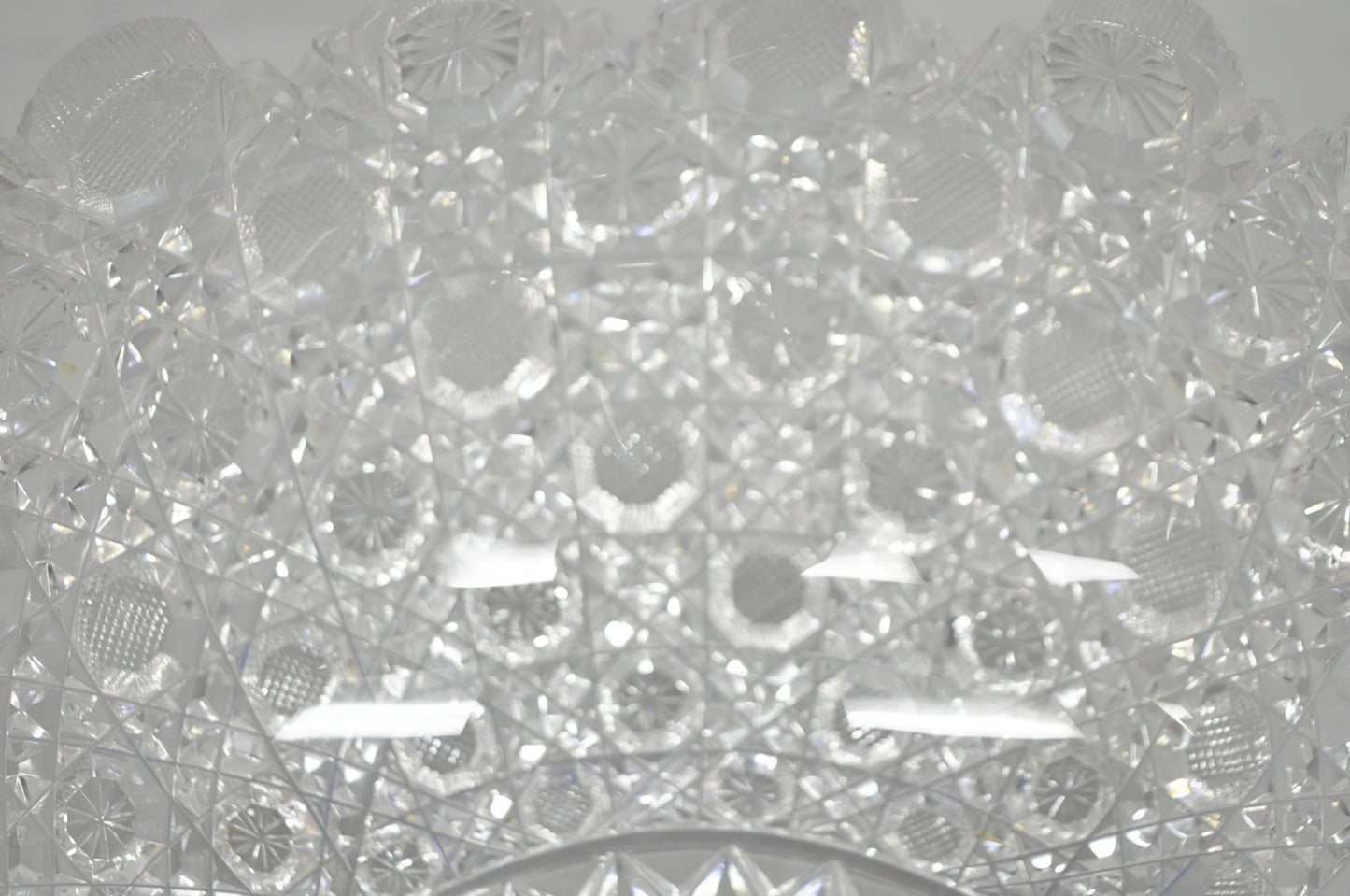 Antique Brilliant Cut Glass Victorian Saw Tooth Heavy 10" Candy Fruit Bowl