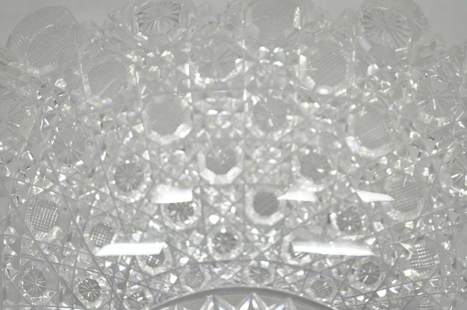 Antique Brilliant Cut Glass Victorian Saw Tooth Heavy 10" Candy Fruit Bowl