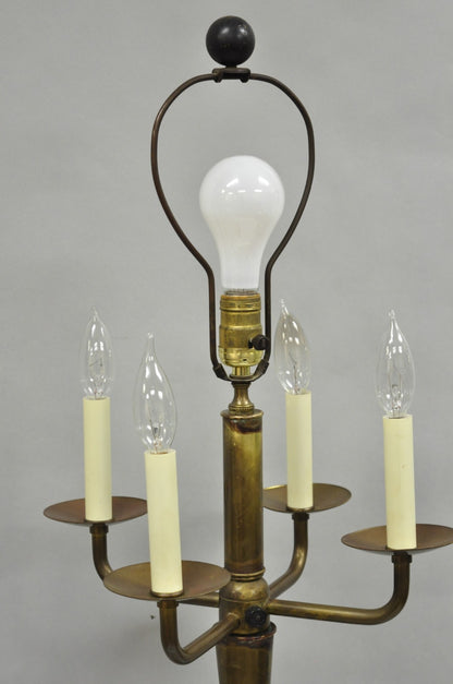 Vintage Tommi Parzinger Style Ceramic Painted "Candles" Brass MCM Table Lamp