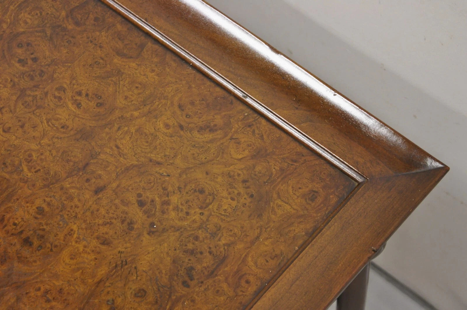 Michael Taylor for Baker Far East Asian Burl Wood Square Occasional Side Table