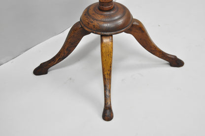 Antique Arts & Crafts Mission Oak Wood Carved Hoof Foot Standing Coat Rack Tree