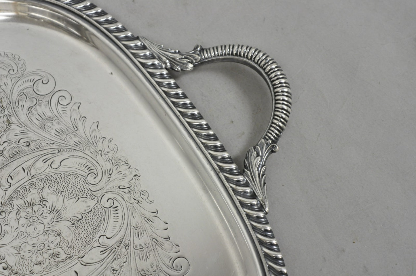 Vintage Sheffield Victorian Silver Plated Twin Handle Bar Serving Platter Tray