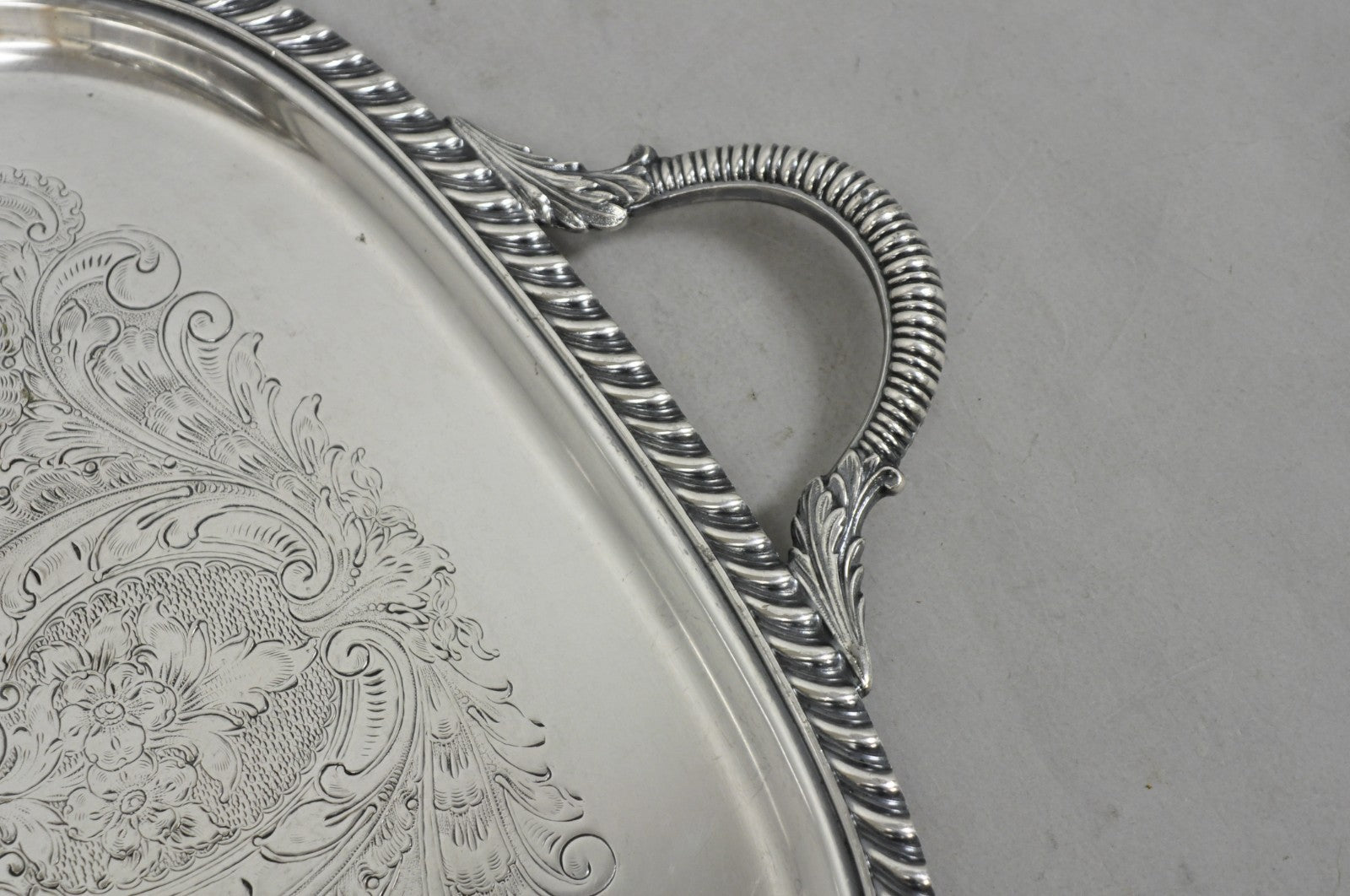 Vintage Sheffield Victorian Silver Plated Twin Handle Bar Serving Platter Tray