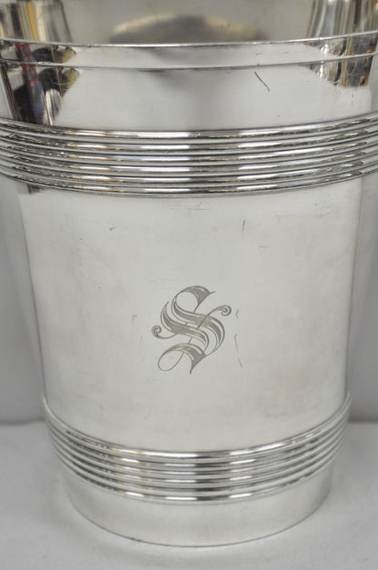 International Wilcox English Regency Silver Plated Champagne Ice Bucket "S" Mono