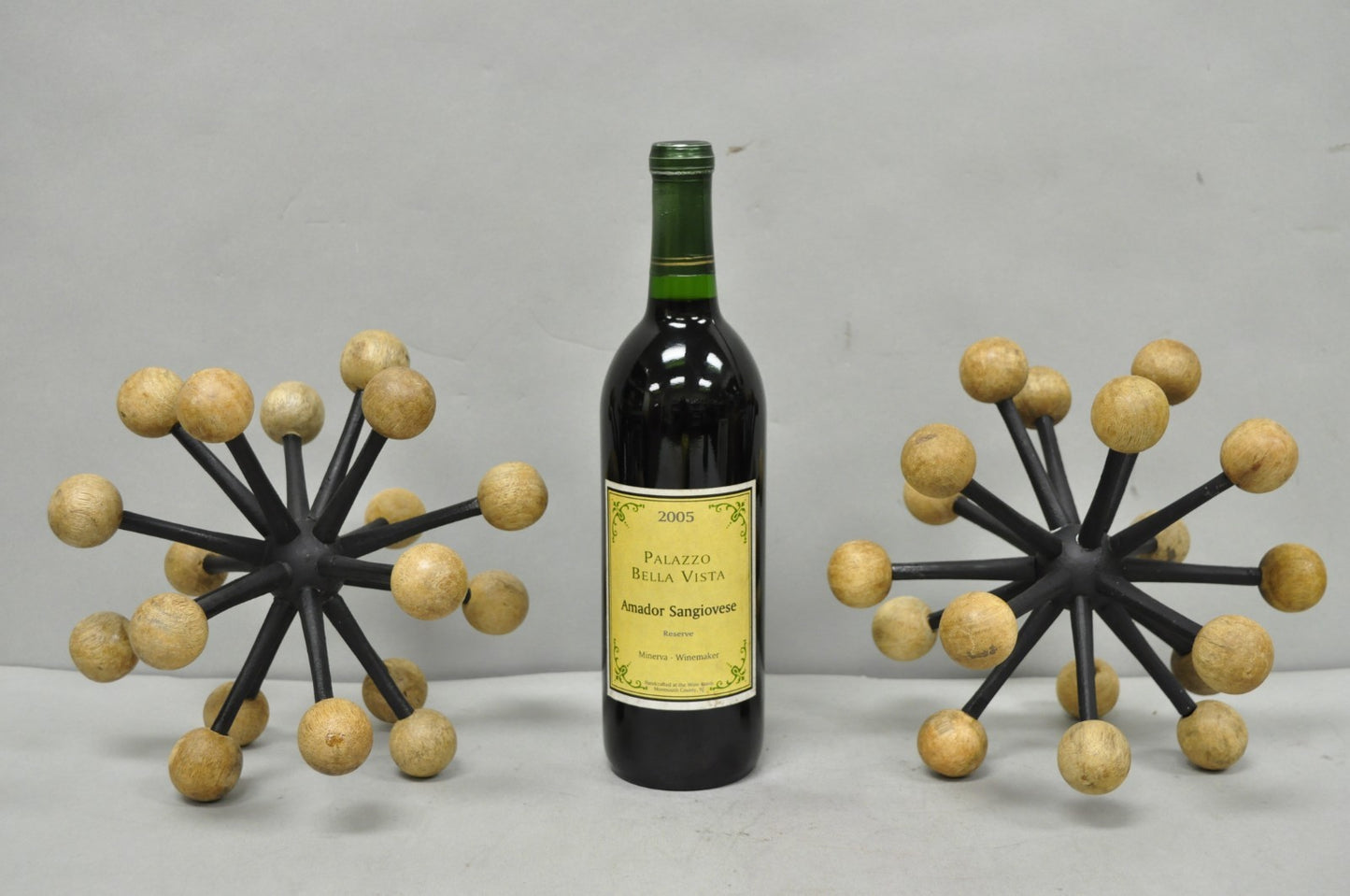 Contemporary Modern Wood & Metal "Jax" Abstract Table Decor - a Pair