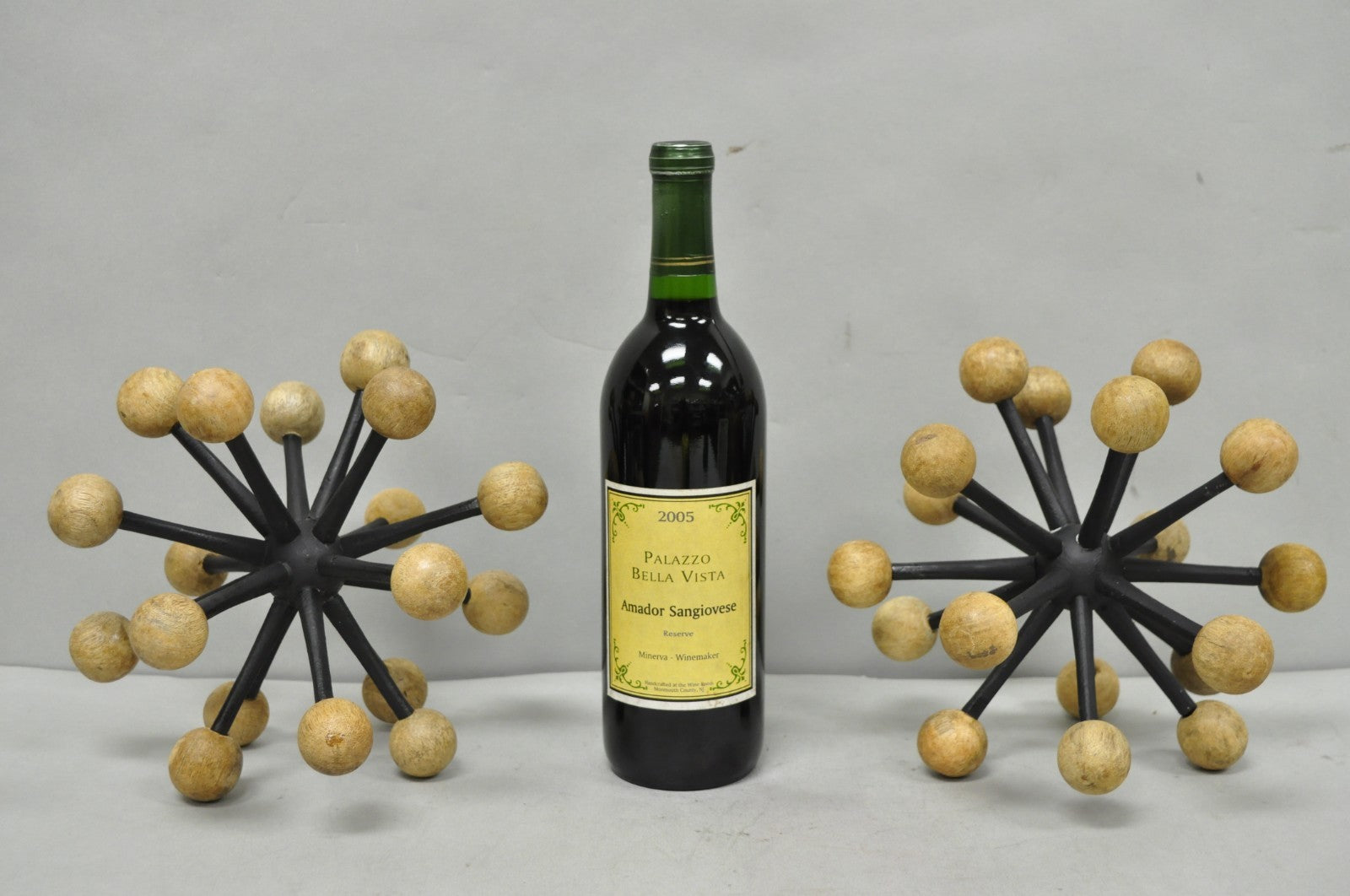 Contemporary Modern Wood & Metal "Jax" Abstract Table Decor - a Pair