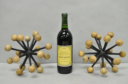Contemporary Modern Wood & Metal "Jax" Abstract Table Decor - a Pair
