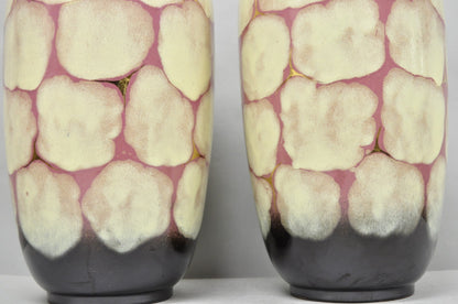 Mid Century Modern Carstens Tönnieshof Tortoise Shell 15" Pottery Vase - a Pair