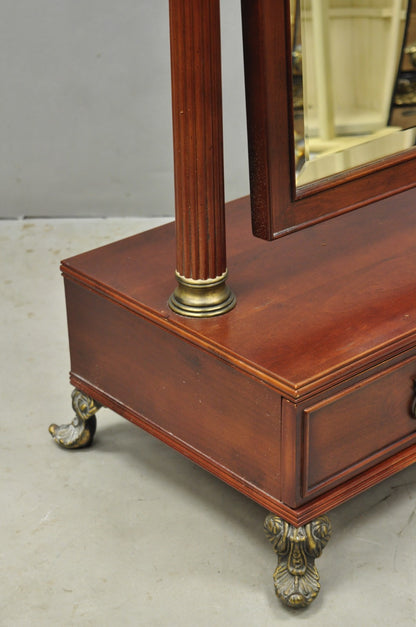 Bombay Company Cherry Wood Victorian Style Standing Cheval Mirror with Drawer
