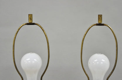 Vintage French Neoclassical Horse & Chariot Bronze Finish Urn Table Lamps a Pair