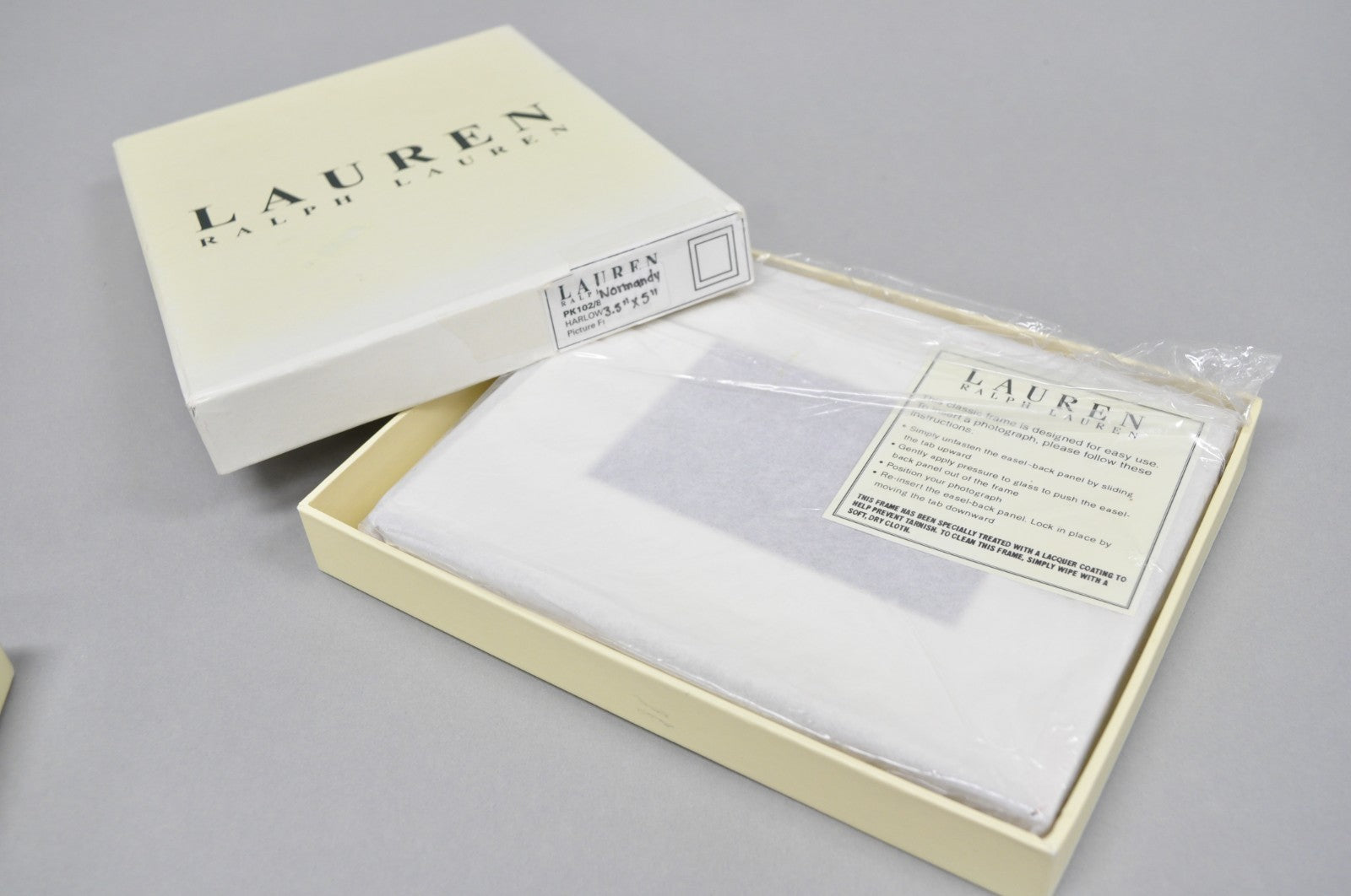 Lauren Ralph Lauren Silver Plated Normandy Modern 3.5x5 Photo Picture Frame (A)