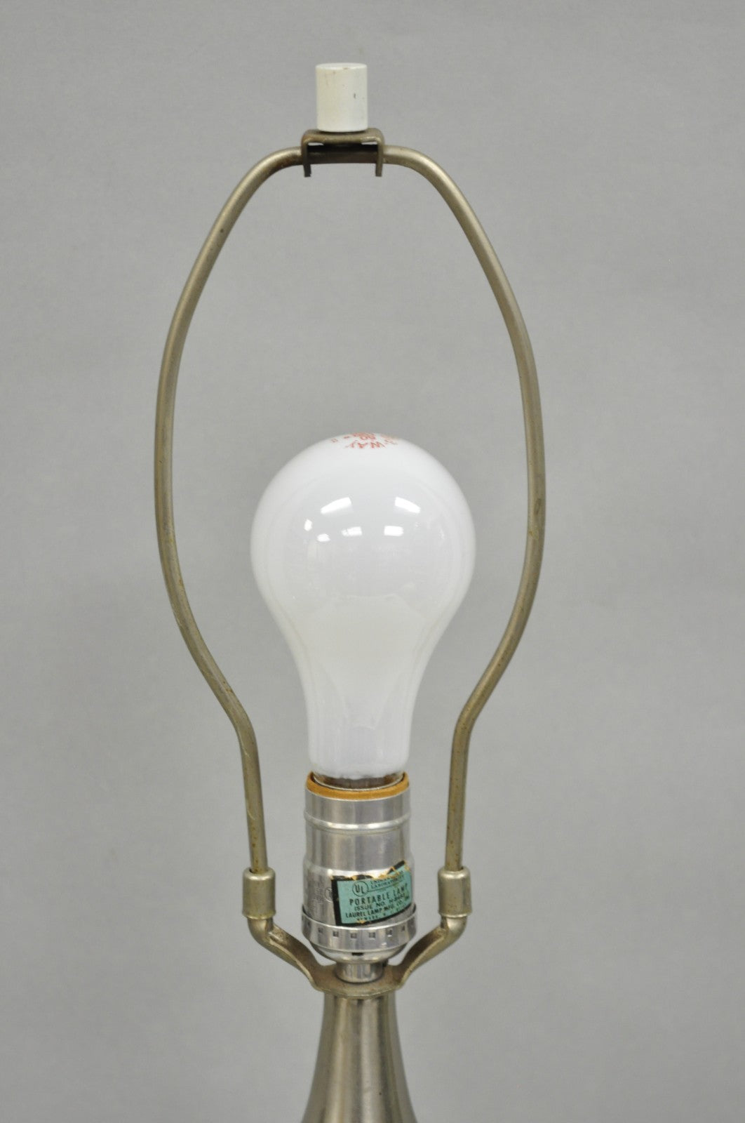Vintage Mid Century Modern Sculpted Steel Metal "Bishop" Table Lamp by Laurel