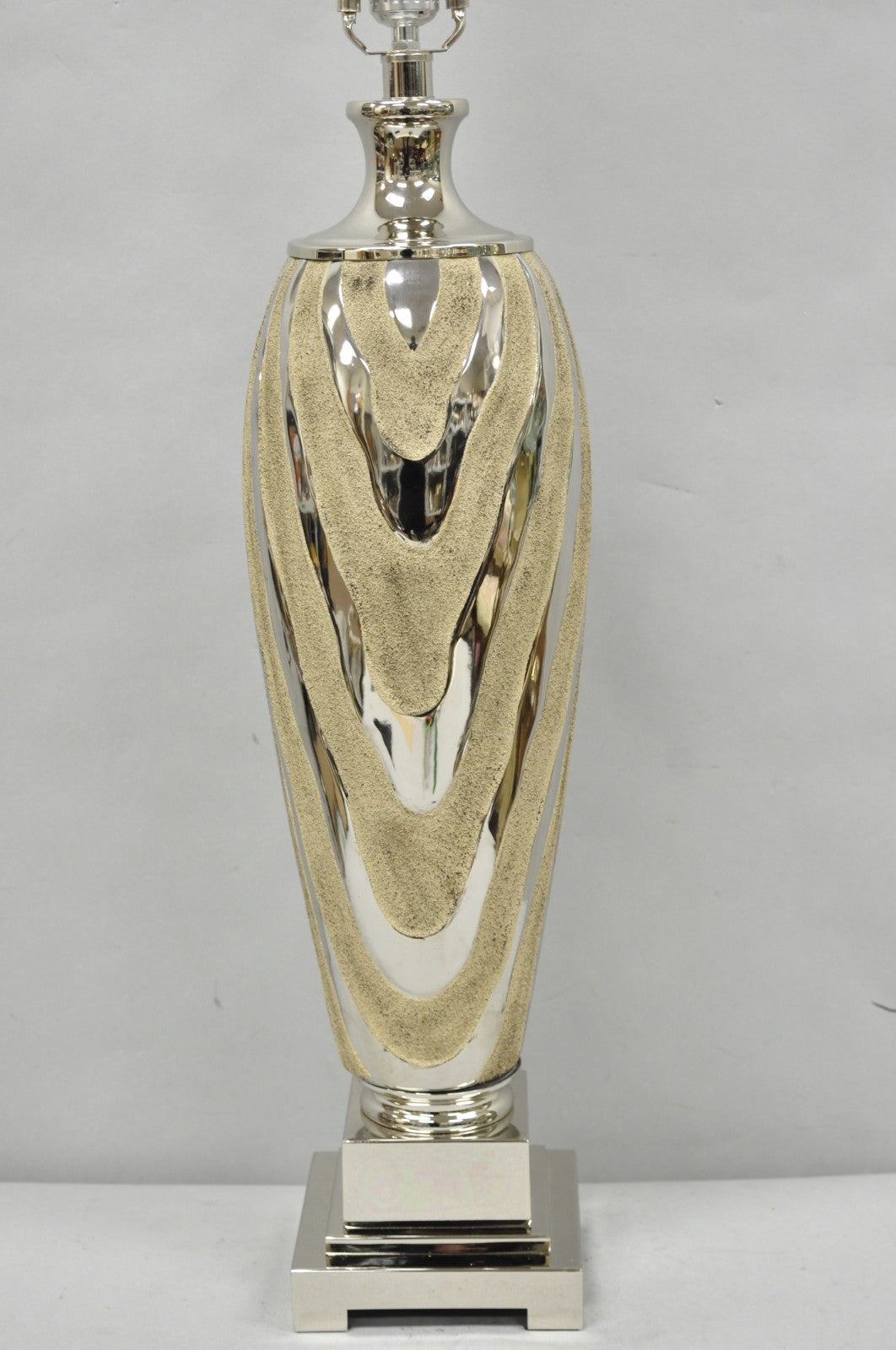 Contemporary Modern Silver & Gold Ceramic "Allegheny" Table Lamp by Uttermost