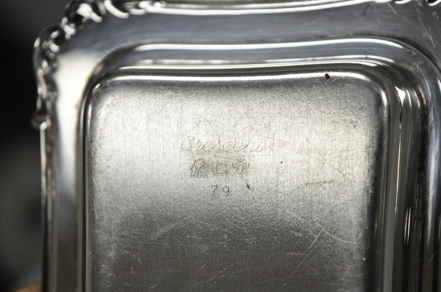 Vintage Crescent Victorian Silver Plated Covered Butter Dish w/ Glass Liner