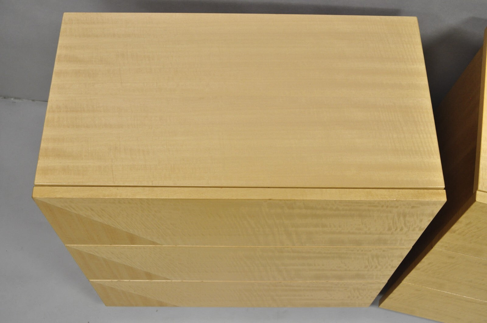 Italian Modern Lacquered Blonde Wood Nightstands by Giorgio Collection - a Pair
