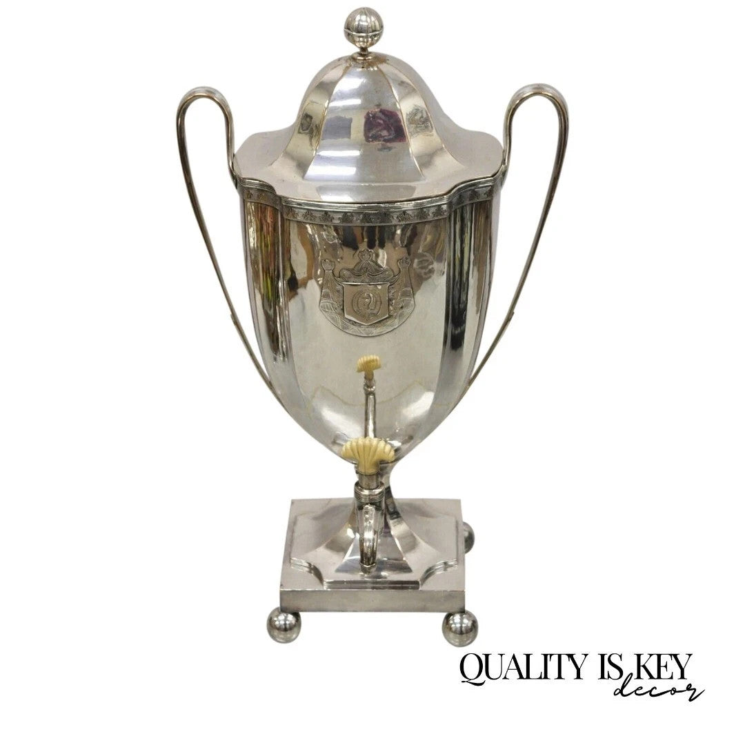 Antique English Regency Silver Plated Trophy Cup Urn Coffee Beverage Samovar