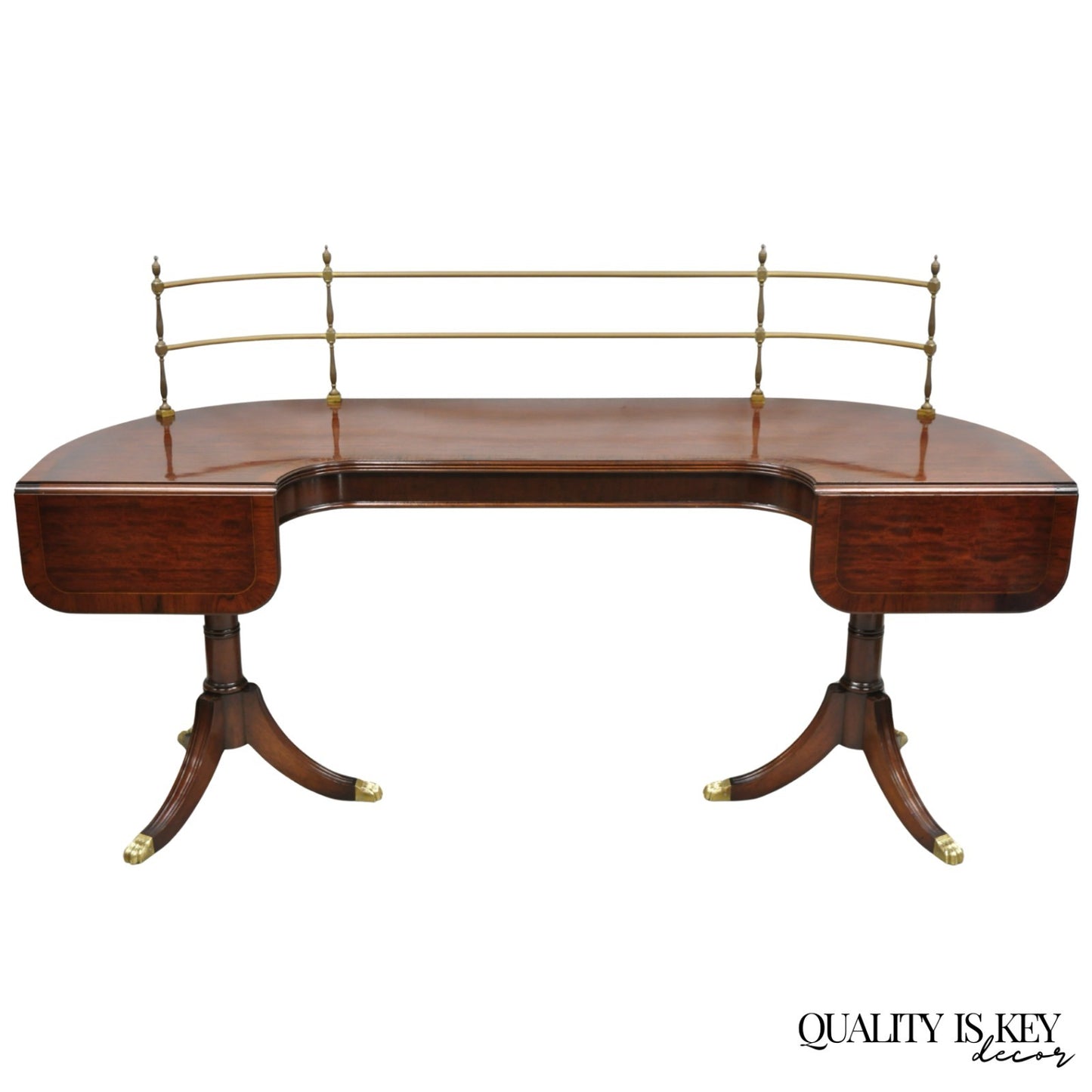 Antique Sheraton Mahogany Duncan Phyfe Dropleaf Sideboard Console Buffet Table